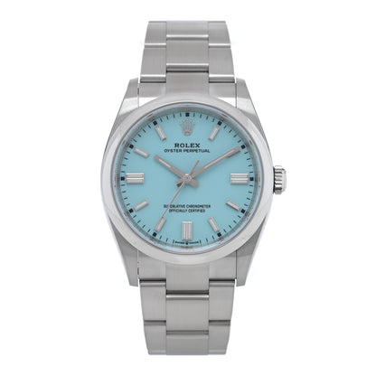 Rolex Stainless Steel 36mm Oyster Perpetual Watch Turquoise 126000 1 of 5