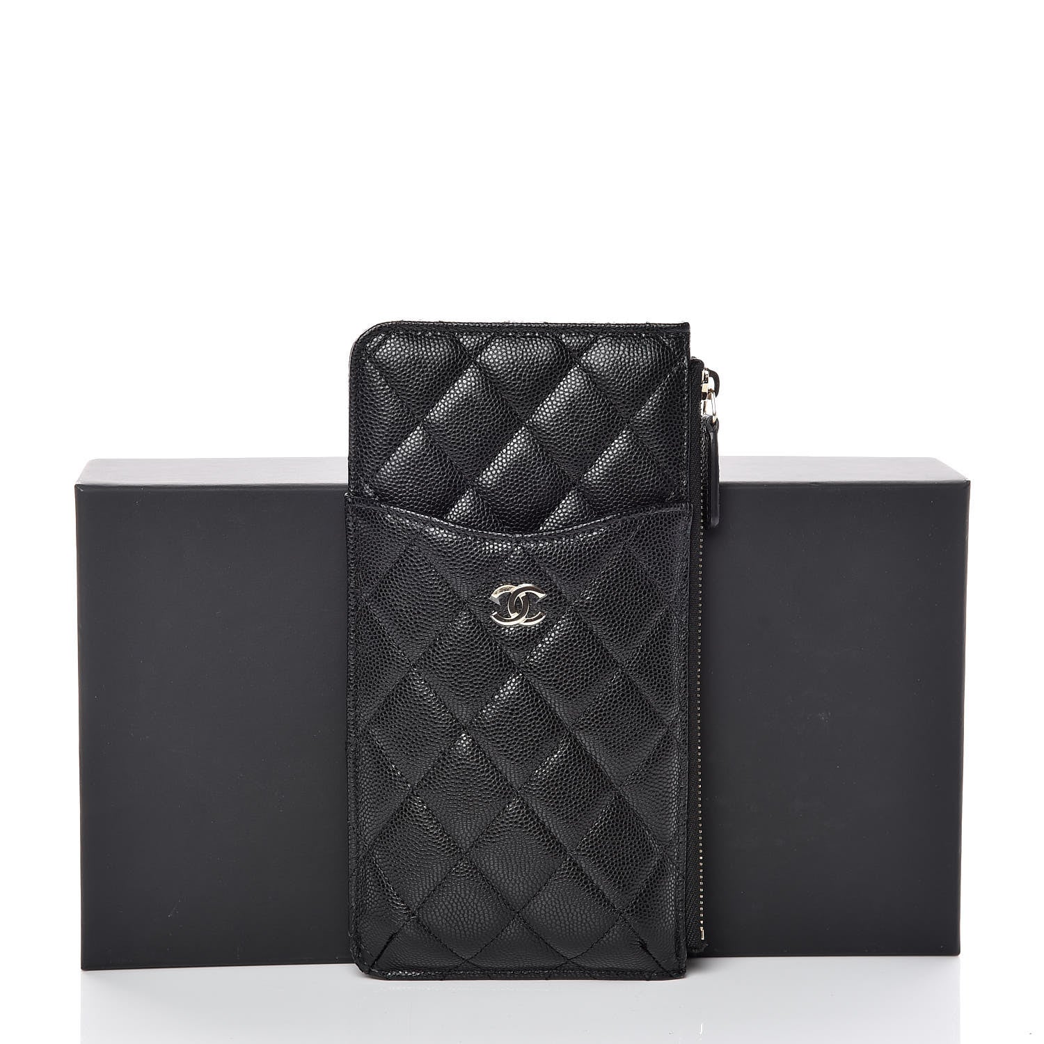 Chanel Caviar Quilted Classic Flat Wallet Pouch Black 8 of 8