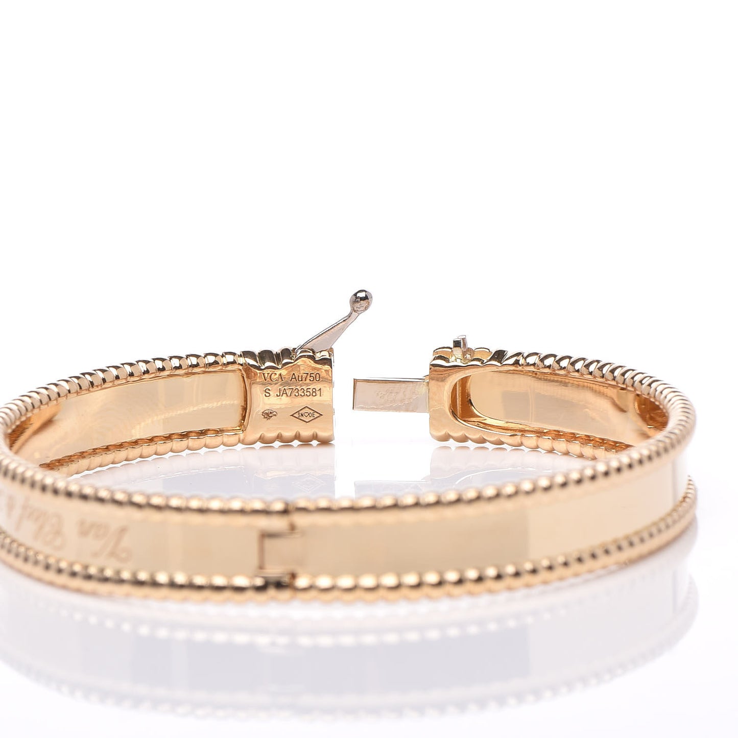 18K Yellow Gold Perlee Signature Bangle Bracelet S