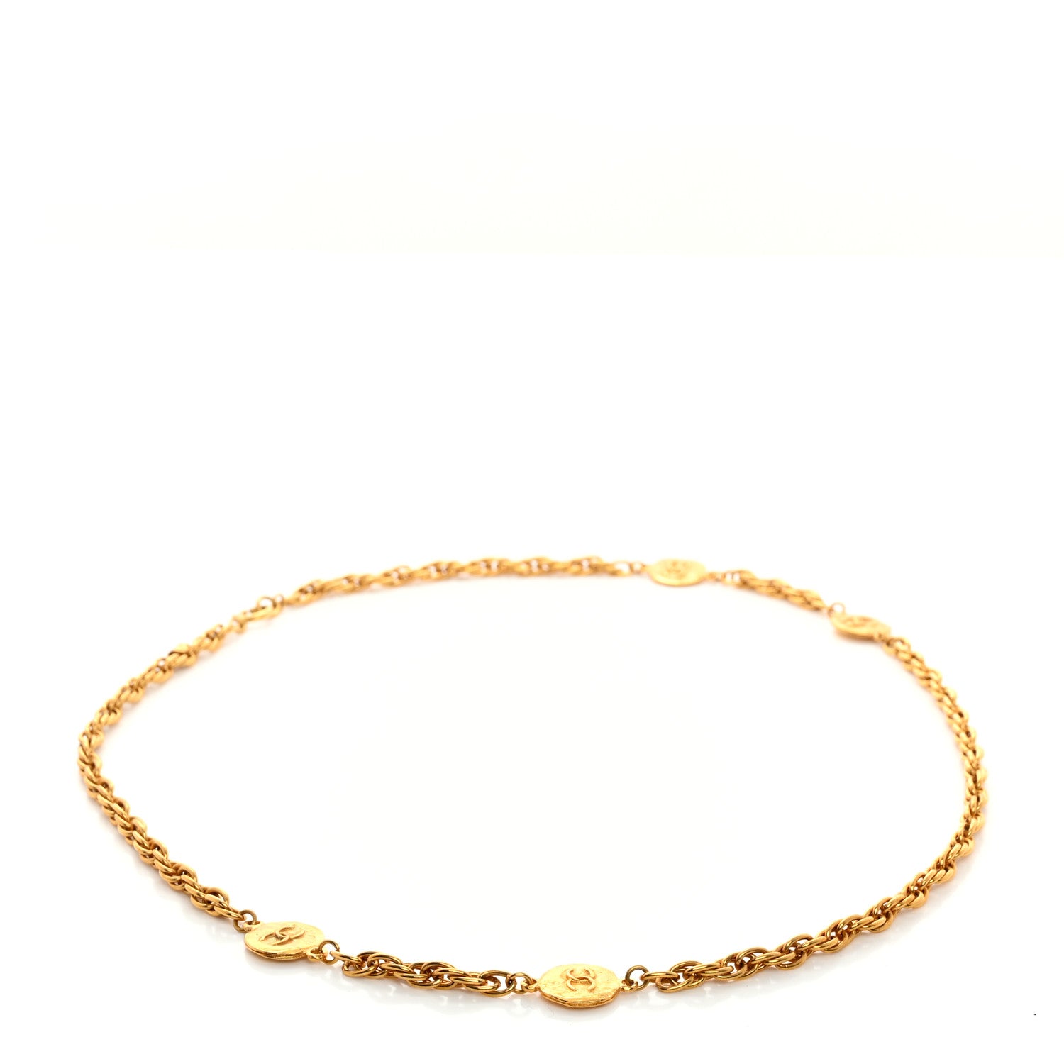 Chanel Metal Chain CC Medallion Belt Gold 1 of 4