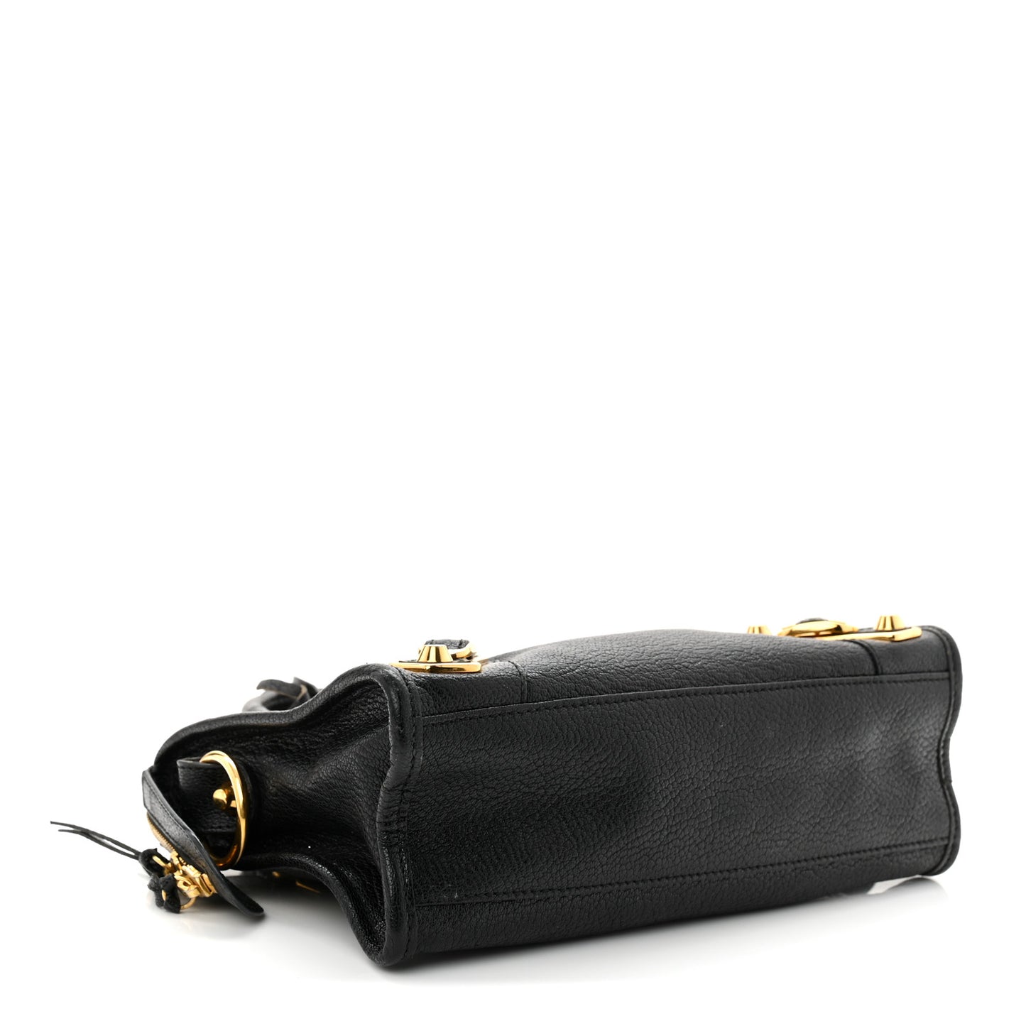 Chevre Gold Metallic Edge Hardware Mini City Black