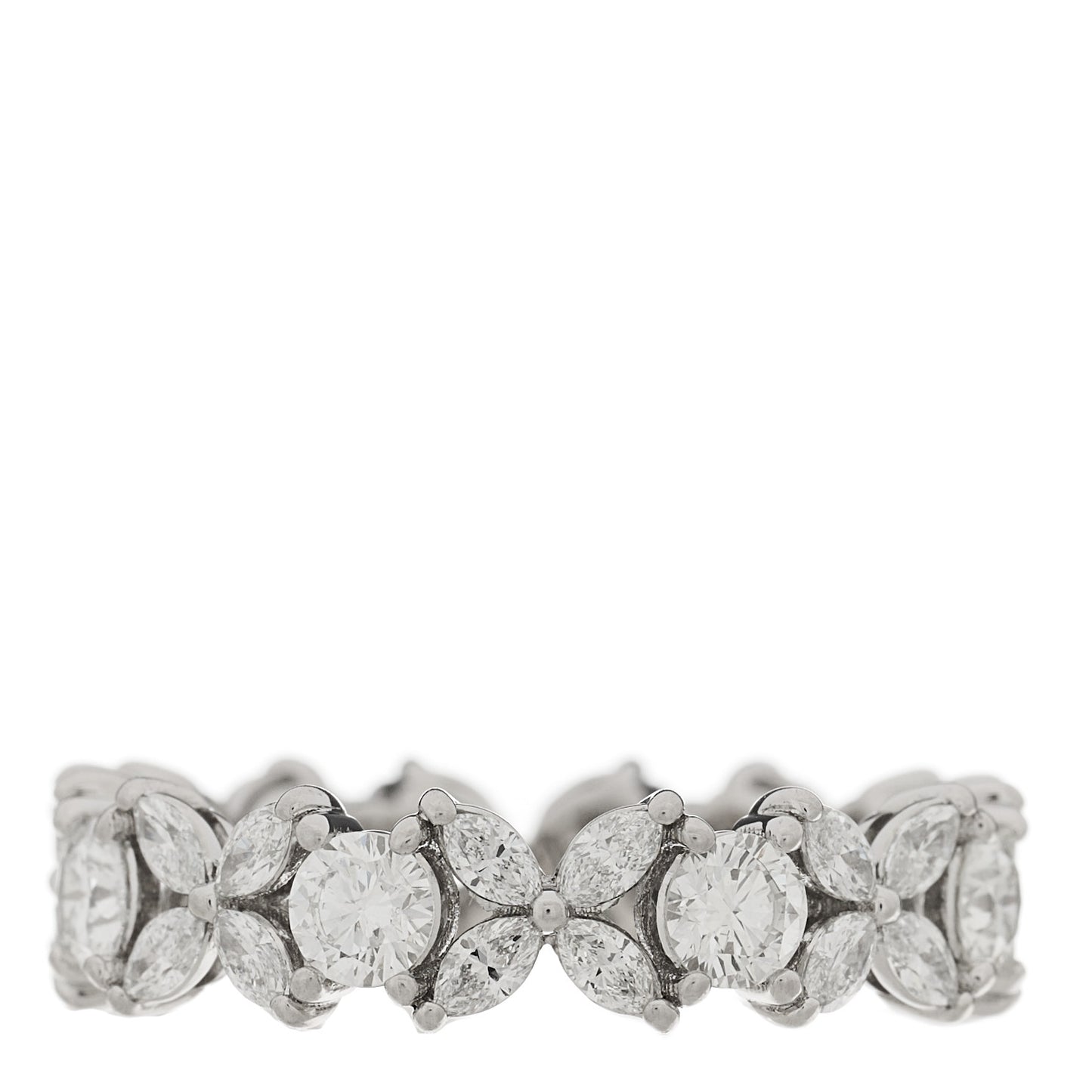 Platinum Diamond Victoria Alternating Band Ring 52 6