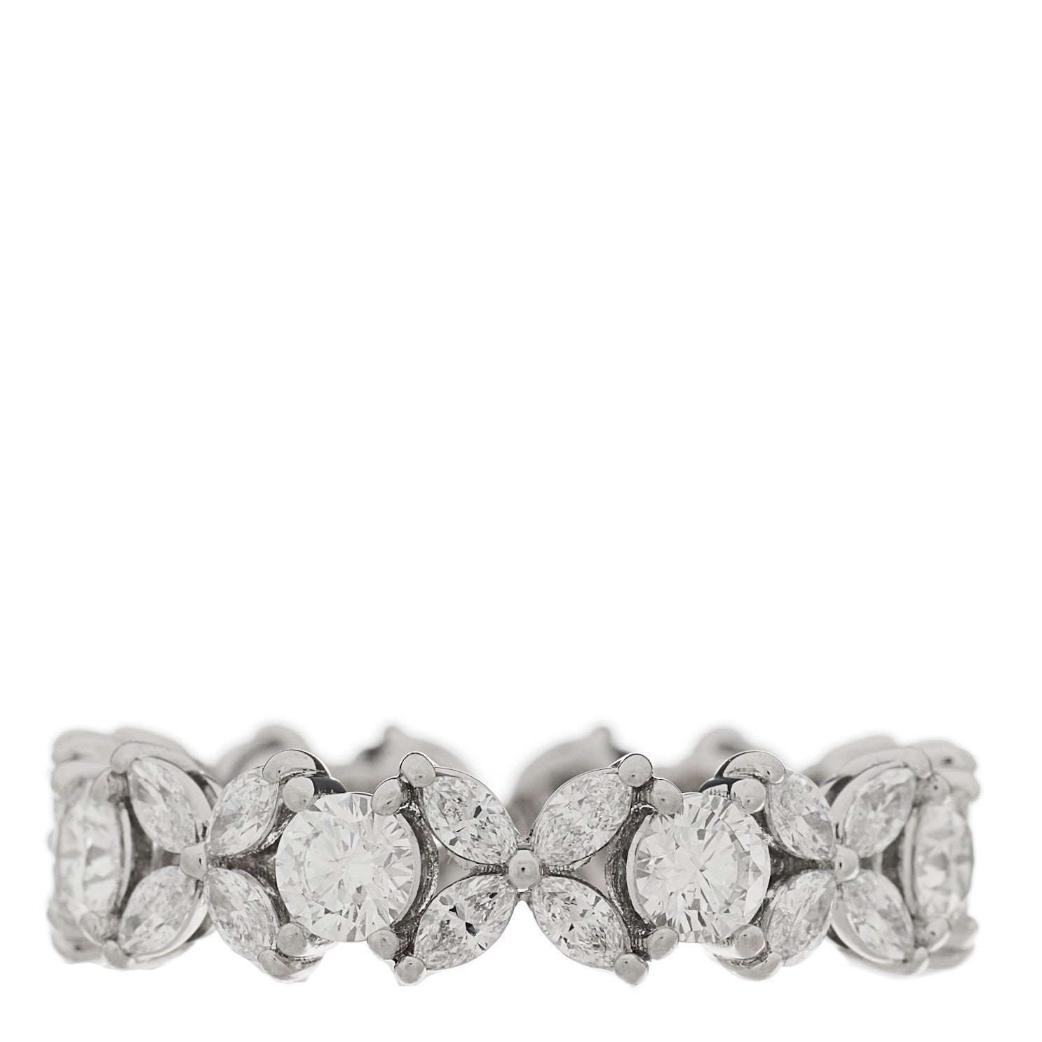 Tiffany Platinum Diamond Victoria Alternating Band Ring 52 6 3 of 5