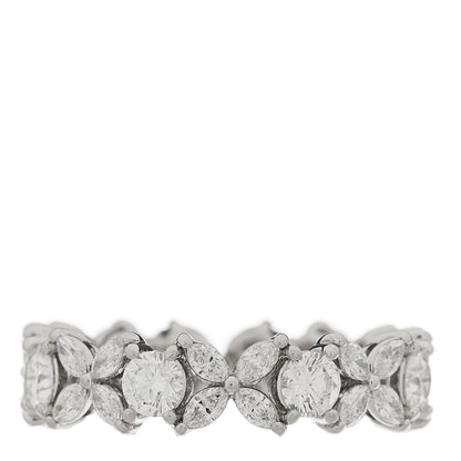 Tiffany Platinum Diamond Victoria Alternating Band Ring 52 6 3 of 5