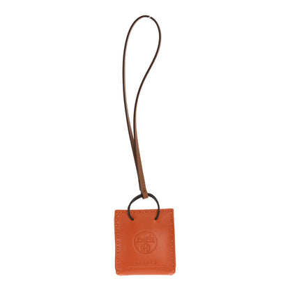 Hermes Milo Lambskin Swift Shopping Bag Charm Feu Gold 1 of 6