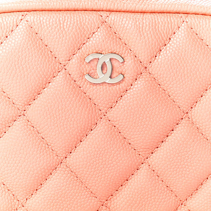Chanel Caviar Quilted Small Curvy Pouch Cosmetic Case Light Orange 8 of 11