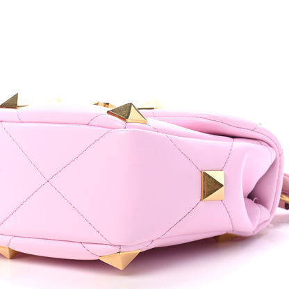 Valentino Garavani Nappa Medium Roman Stud Shoulder Bag Pink Borealis 8 of 9