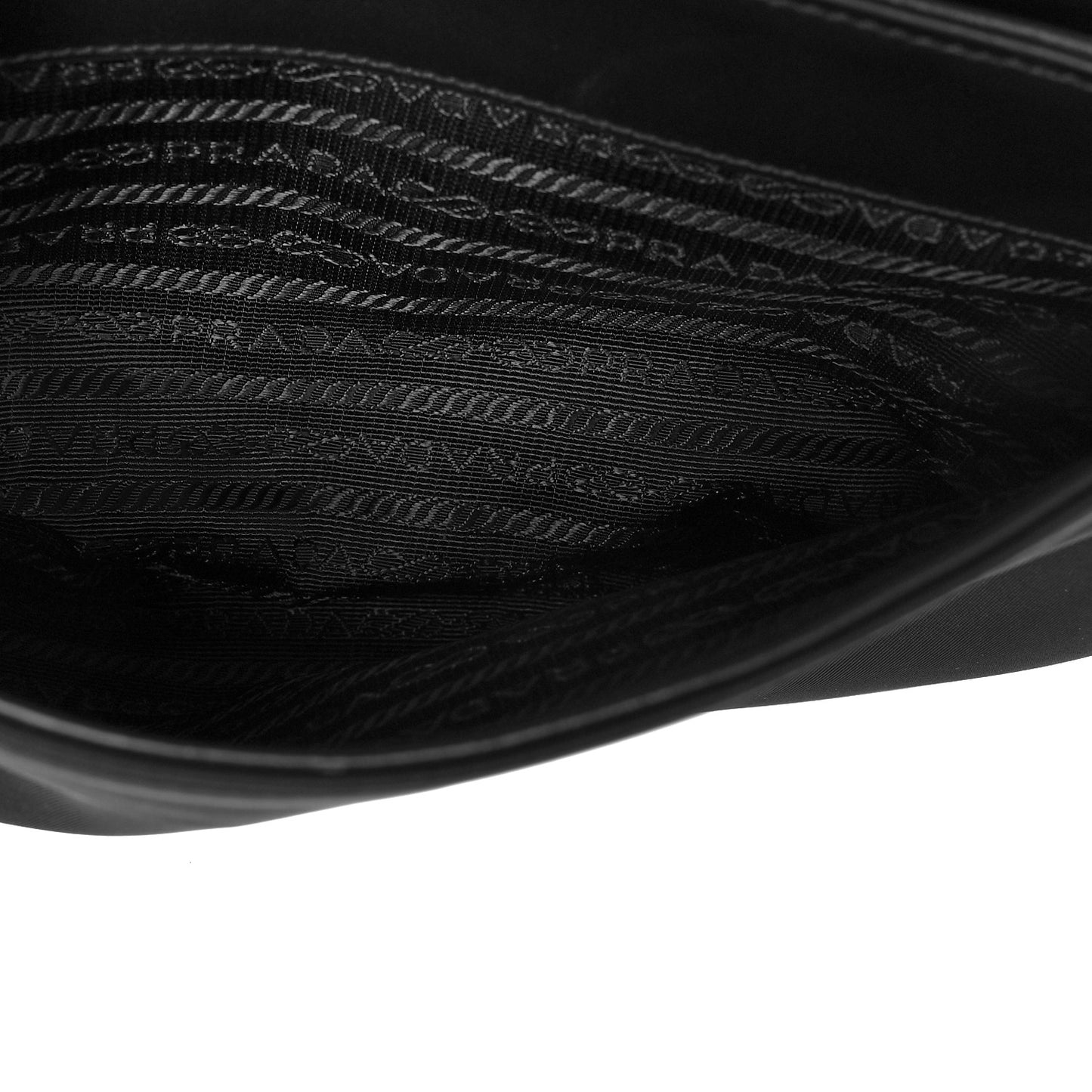 Saffiano Tessuto Nylon Chain Shoulder Bag Black