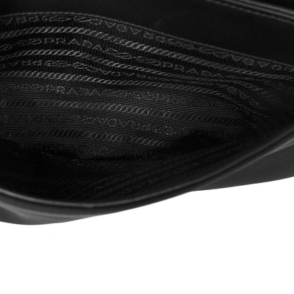 Prada Saffiano Tessuto Nylon Chain Shoulder Bag Black 6 of 11