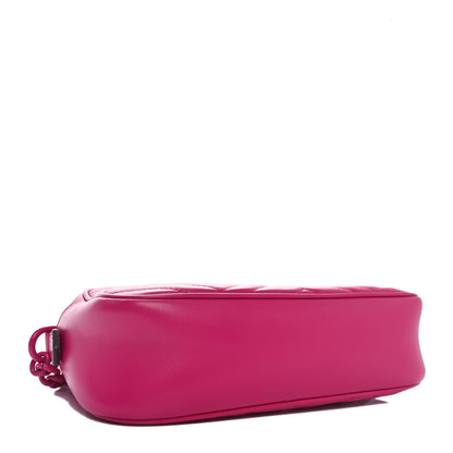 Gucci Calfskin Matelasse Monochrome Small GG Marmont Chain Shoulder Bag Classic Fuxia 4 of 10