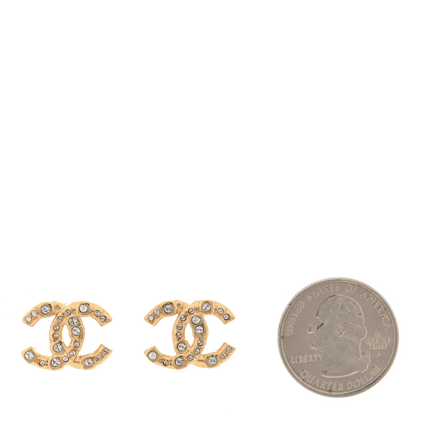 Crystal CC Earrings Gold