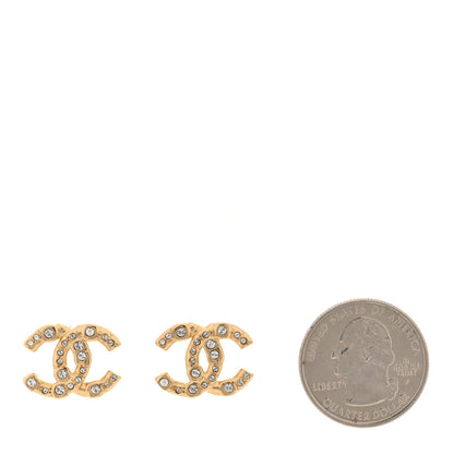 Chanel Crystal CC Earrings Gold 2 of 5