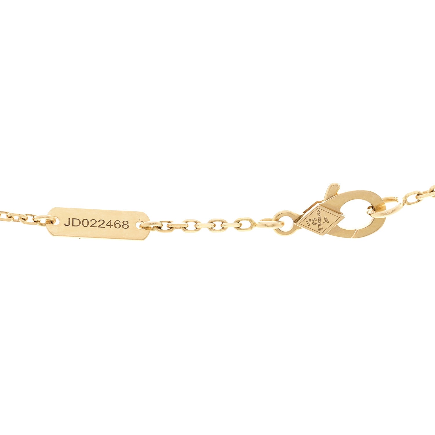 Van Cleef & Arpels 18K Yellow Gold Guilloche Vintage Alhambra Pendant Necklace 5 of 6