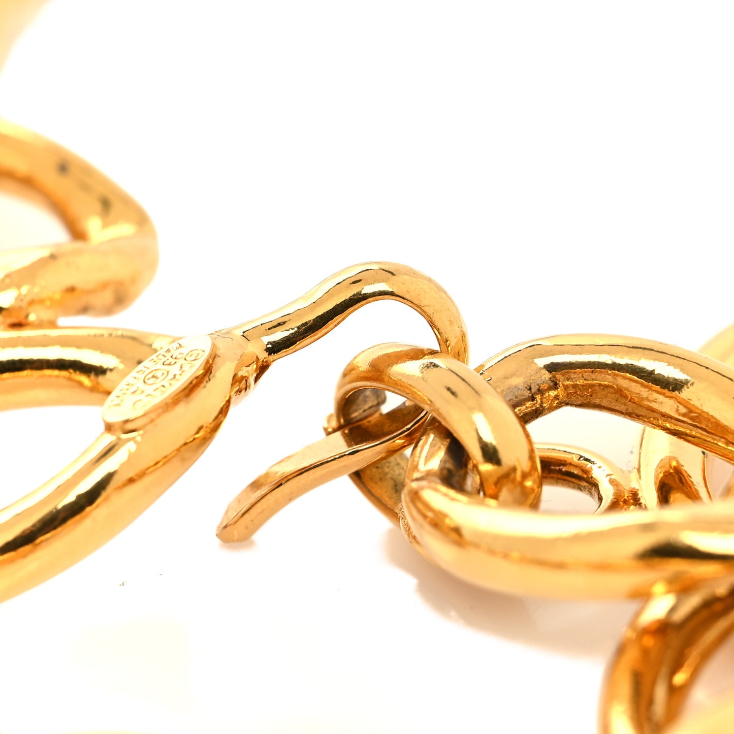 Metal Chain CC Medallion Belt Gold