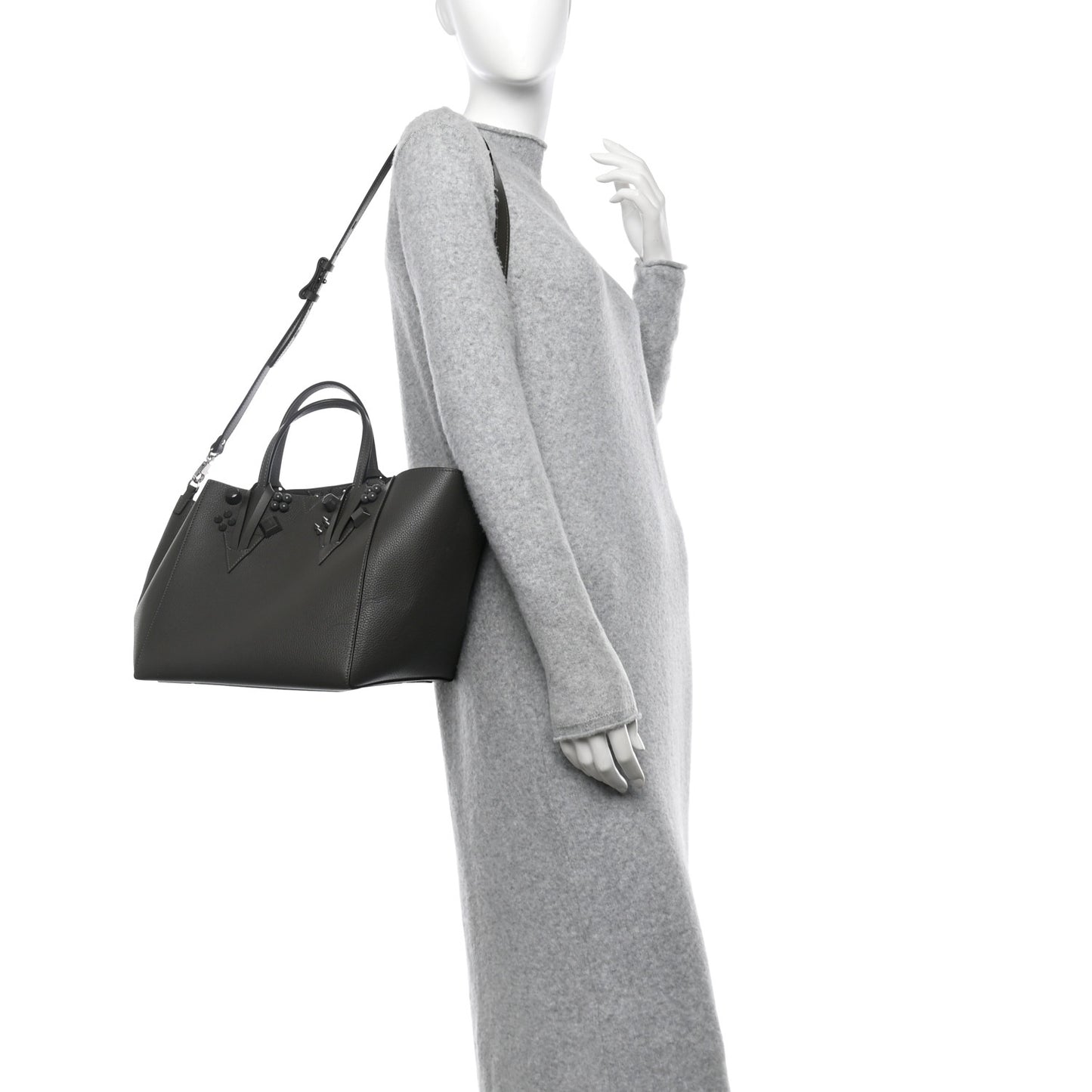 Calfskin Empire Spike Studded Small Cabachic Tote Rocket