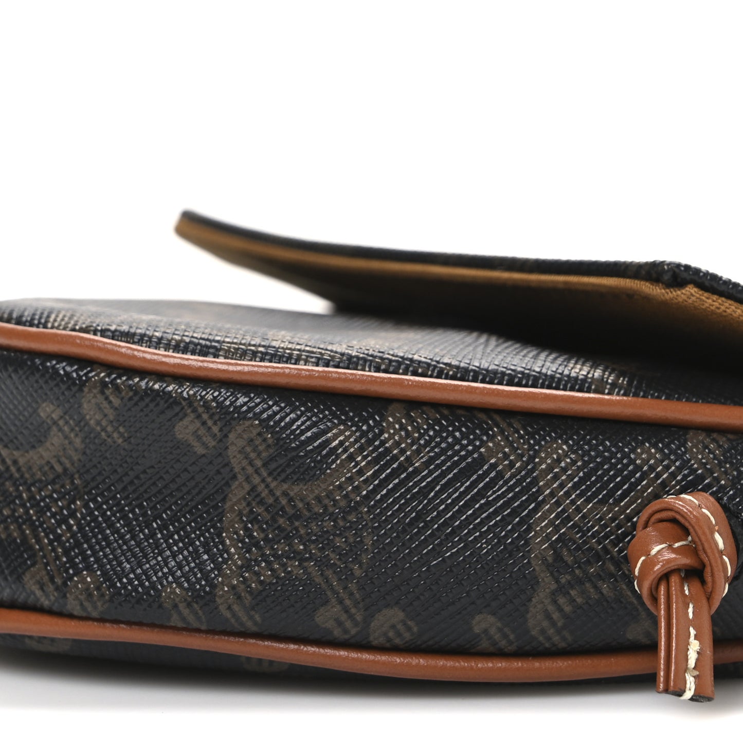 Triomphe Canvas Mini Triangle Crossbody Bag Tan