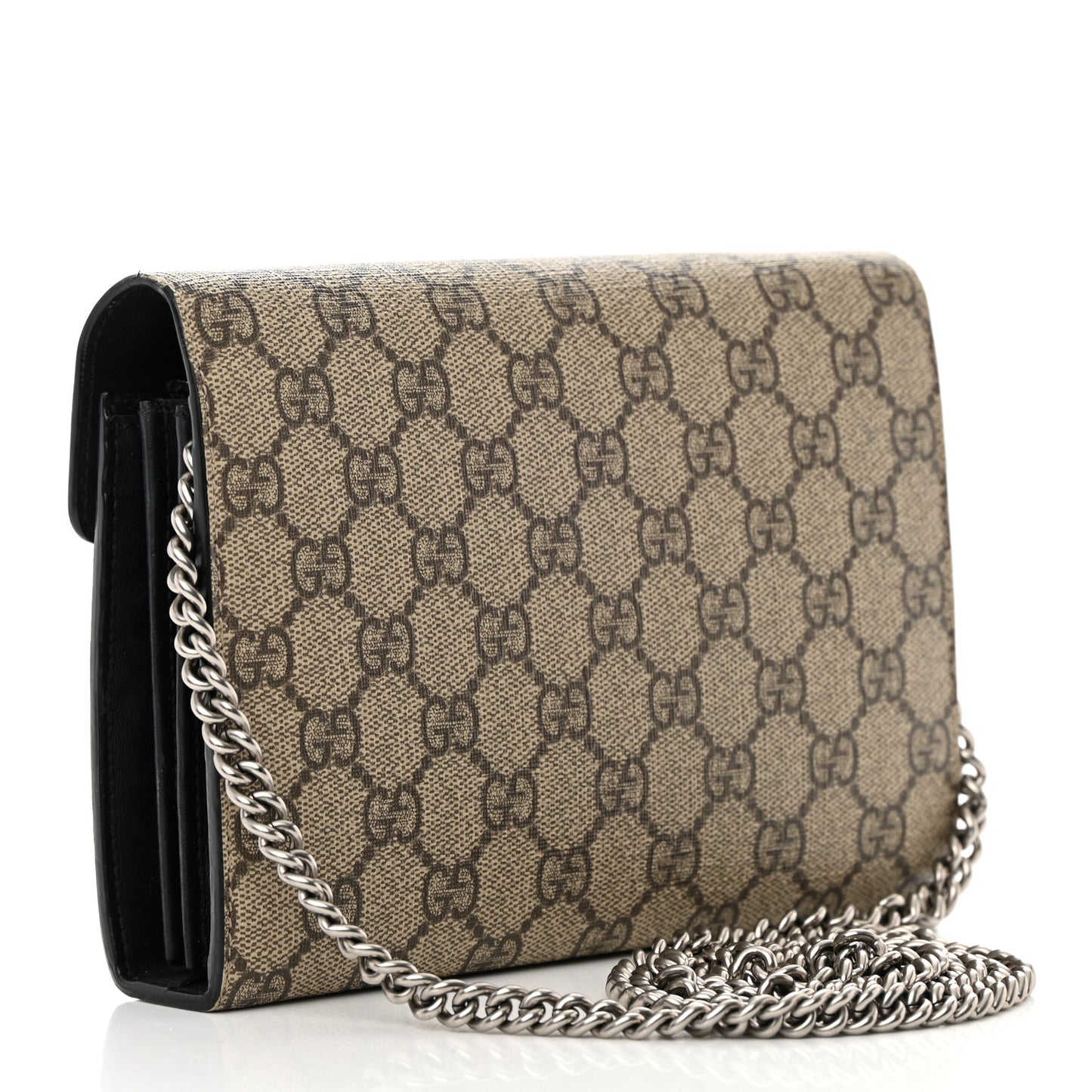 GG Supreme Monogram Mini Dionysus Chain Wallet Beige Black