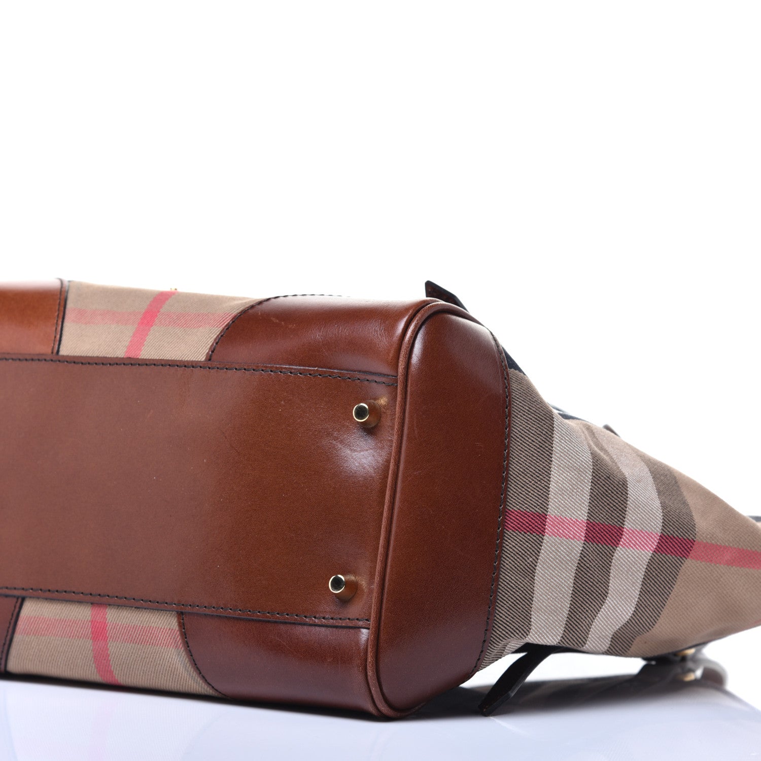 Burberry House Check Small Canterbury Tote Dark Tan 9 of 9