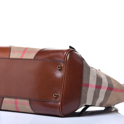 Burberry House Check Small Canterbury Tote Dark Tan 9 of 9