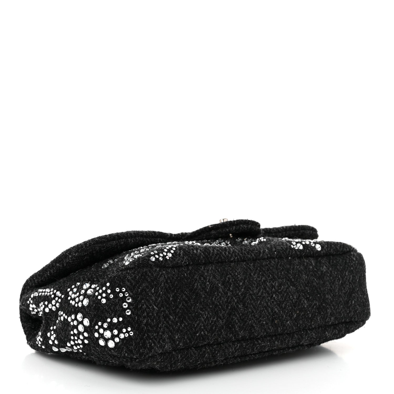 Chanel Tweed Swarovski Crystal Leopard Jumbo Flap  Black 4 of 10