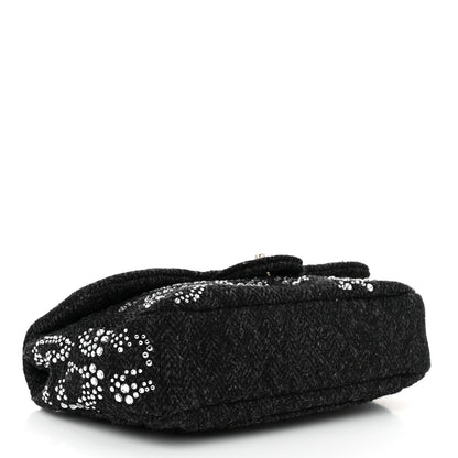 Chanel Tweed Swarovski Crystal Leopard Jumbo Flap  Black 4 of 10