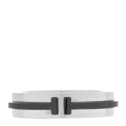 Tiffany Sterling Silver Titanium T Two Ring 60 9 1 of 4