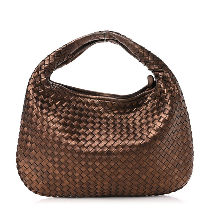 Bottega Veneta Metallic Nappa Intrecciato Medium Veneta Hobo Copper 1 of 9