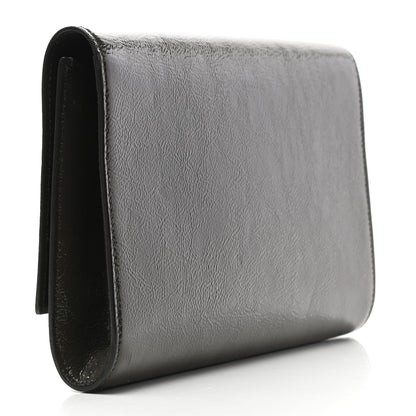 Saint Laurent Textured Patent Monogram Large Belle De Jour Clutch Grey 3 of 5