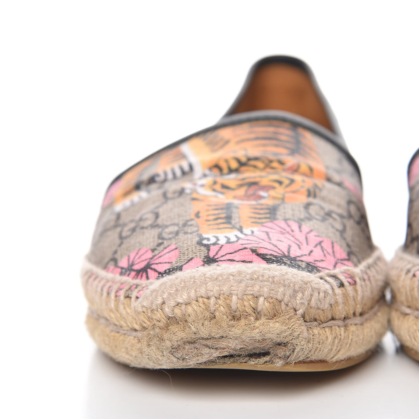GG Supreme Monogram Bengal Espadrilles 39.5 Beige Pink
