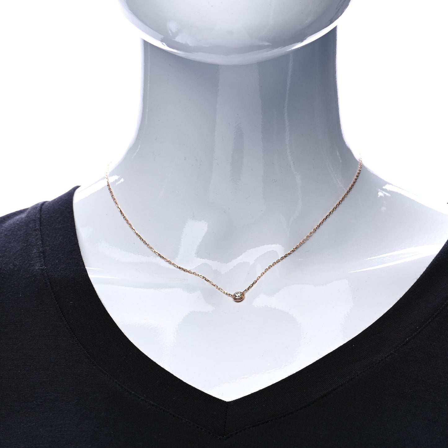 18K Pink Gold Diamond LM D'Amour Pendant Necklace
