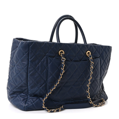 Chanel Caviar Quilted Large Coco Handle Shopping Tote Navy 4 of 11