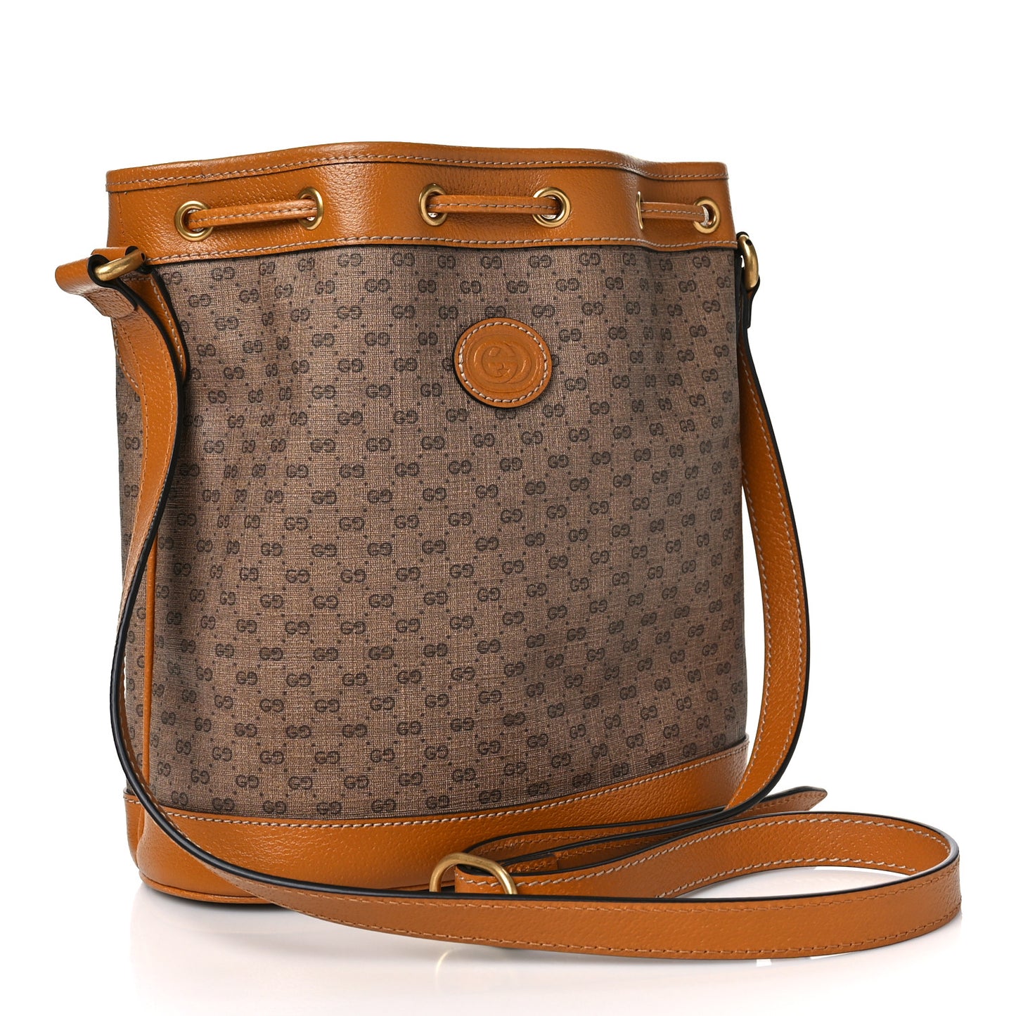 X DISNEY Mini Vintage GG Supreme Monogram Bucket Bag Beige Vintage Sun Oil