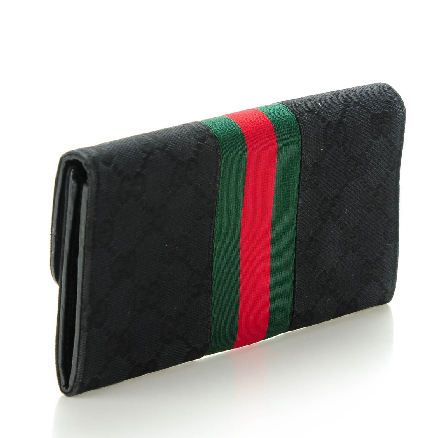 Gucci Monogram Web Horsebit Continental Wallet Black 3 of 7