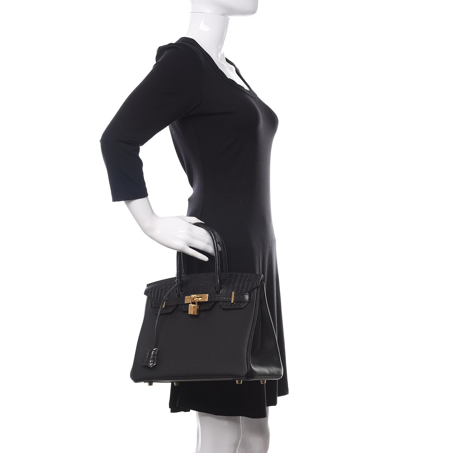 Hermes Togo Matte Alligator Birkin Touch 30 Black 2 of 32