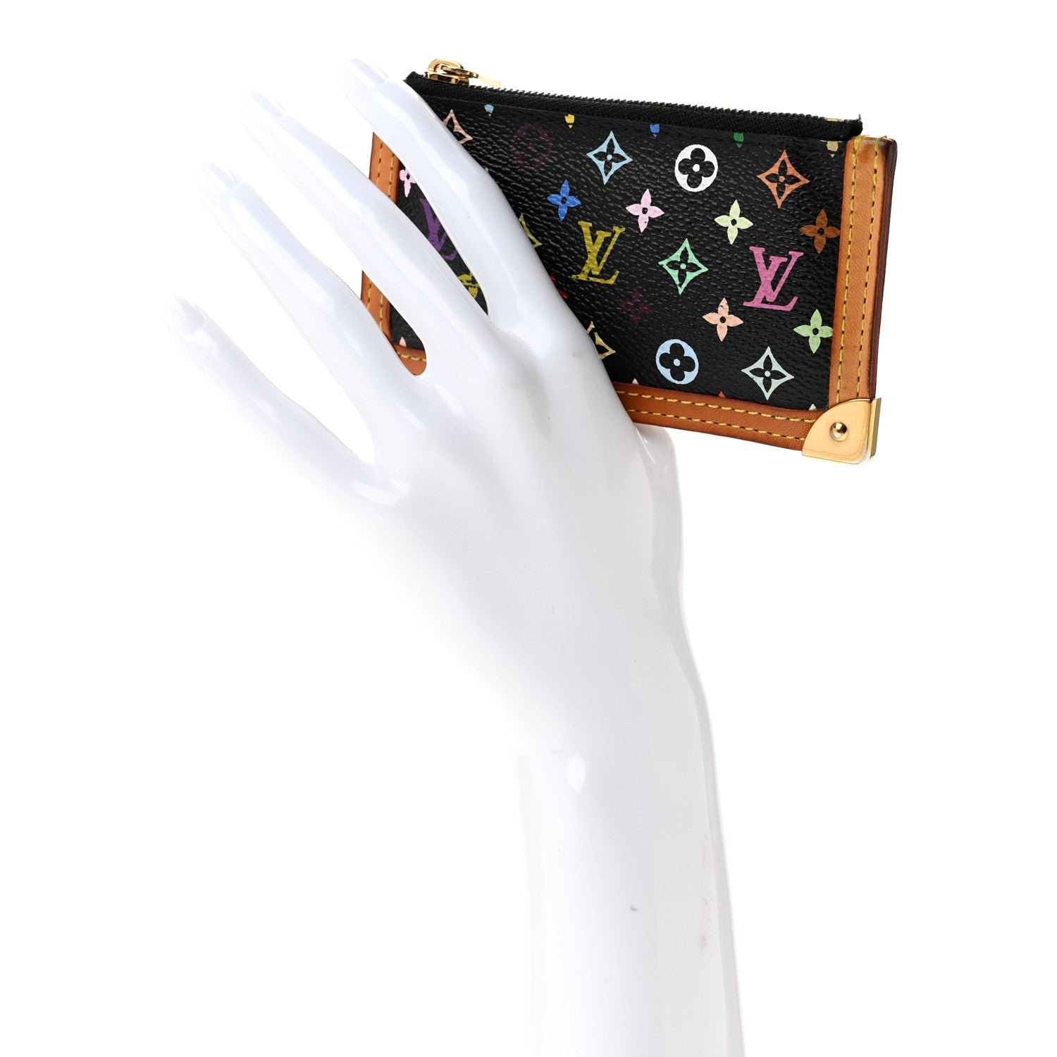 Louis Vuitton Monogram Multicolor Key Pouch Black 2 of 9
