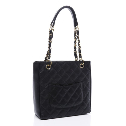 Chanel Caviar Quilted Petit Shopping Tote PST Black 2 of 10