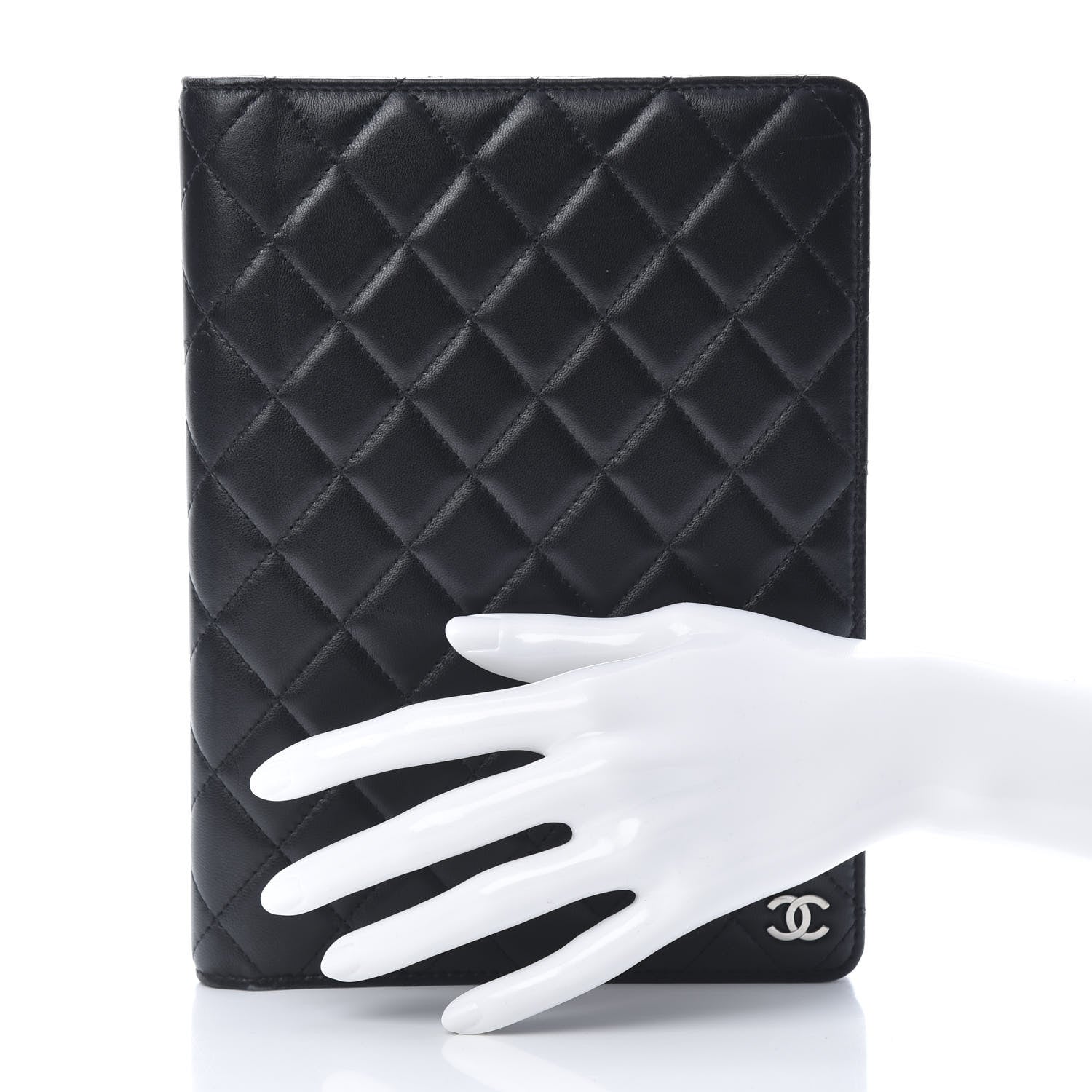 Chanel Lambskin Quilted Large Agenda Cover Black 2 of 13
