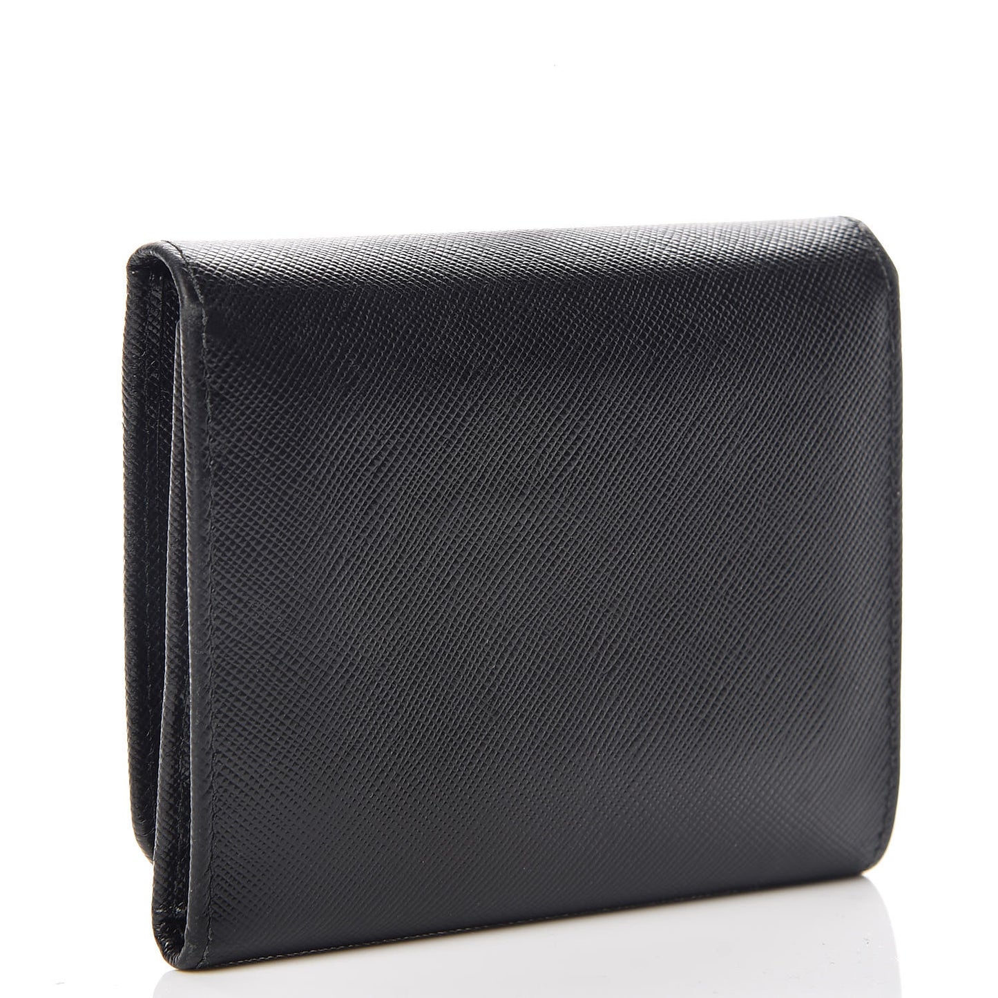 Saffiano Tri-Fold Compact Wallet Black
