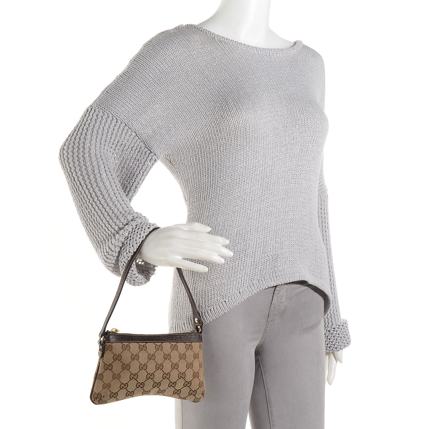 Gucci Monogram Bumble Bee Charm Pochette Brown 2 of 7