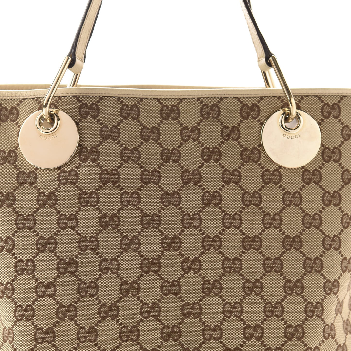 Monogram Large Eclipse Tote Beige White