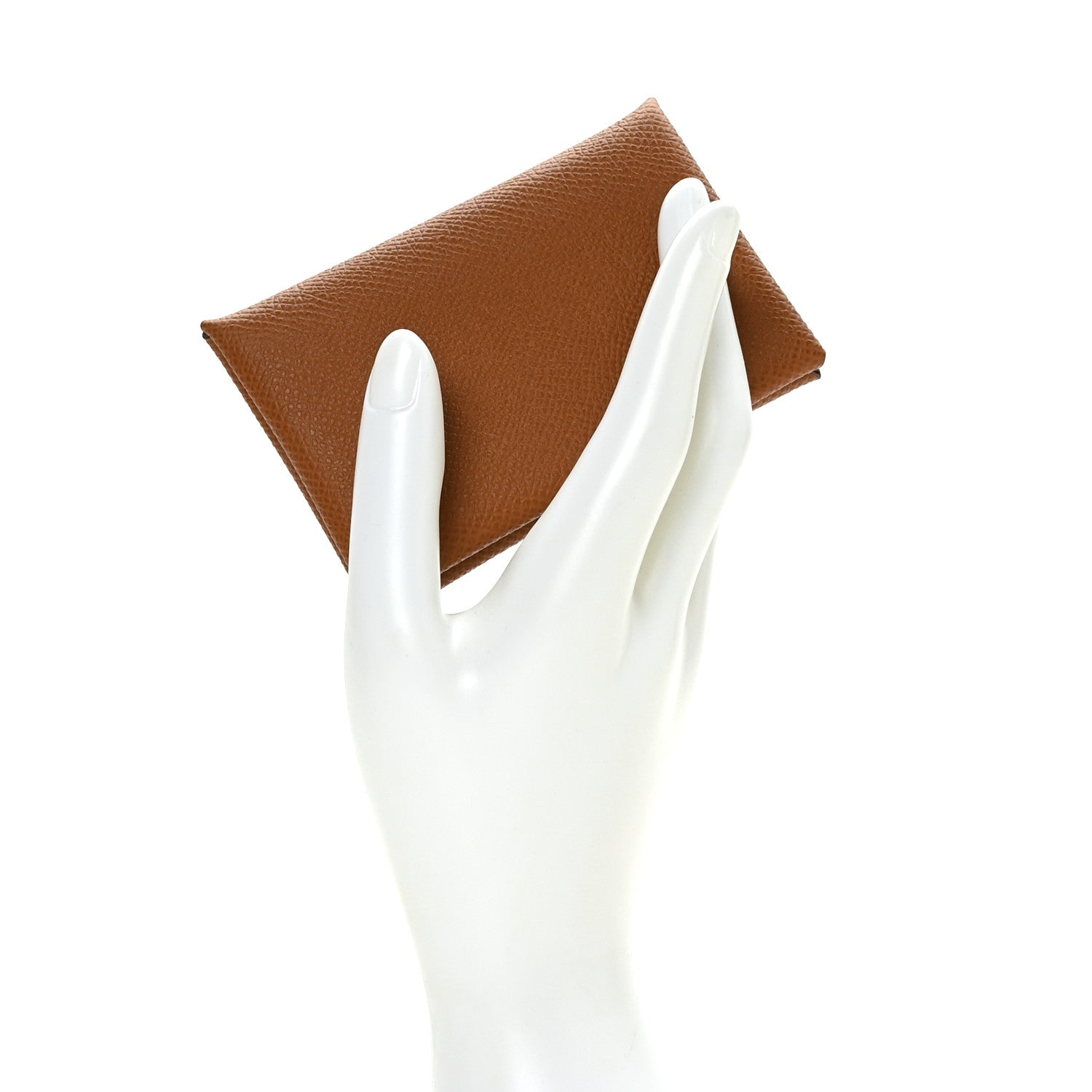 Hermes Epsom Calvi Card Case Gold 2 of 8
