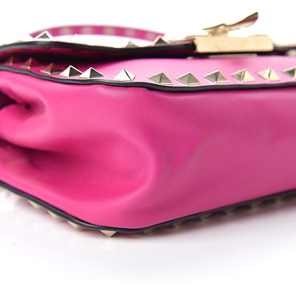 Valentino Garavani Vitello Mini Rockstud Flap Saddle Crossbody Bag Fuxia 8 of 15