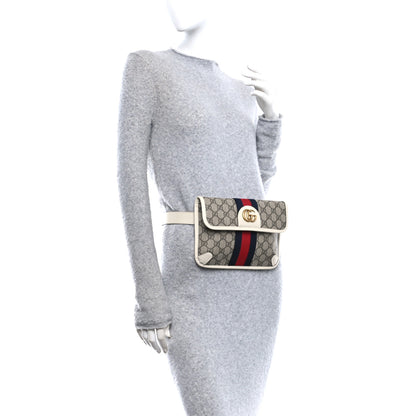 Gucci GG Supreme Monogram Web Small Ophidia Belt Bag 100 40 Beige Ebony White 2 of 10