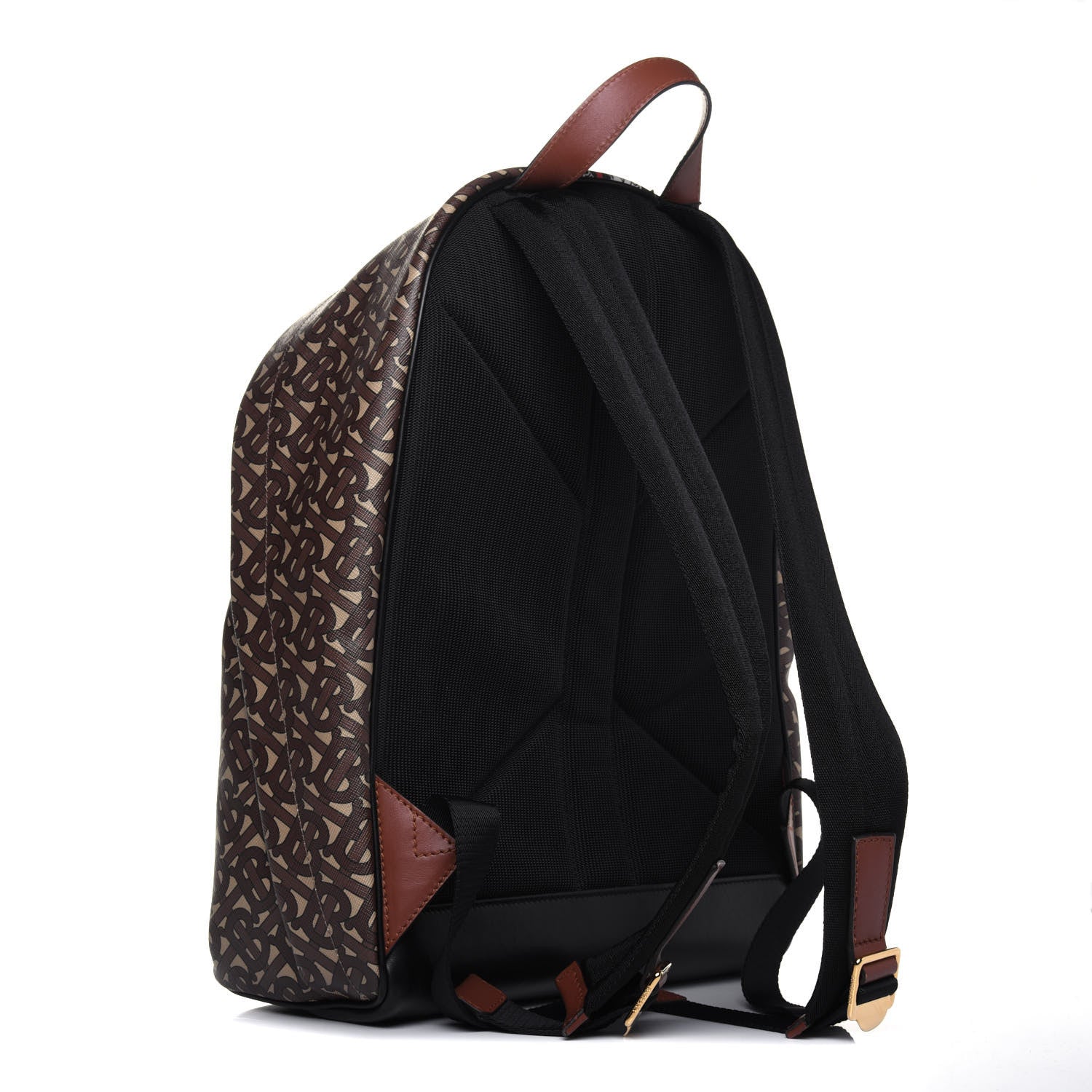 Burberry E-Canvas Monogram Stripe Backpack Bridle Brown 2 of 13