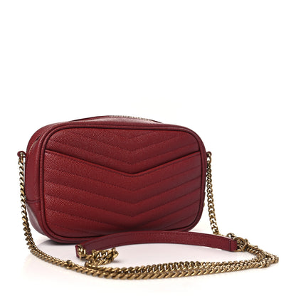 Saint Laurent Grain De Poudre Matelasse Monogram Mini Lou Camera Bag Opyum Red 3 of 10