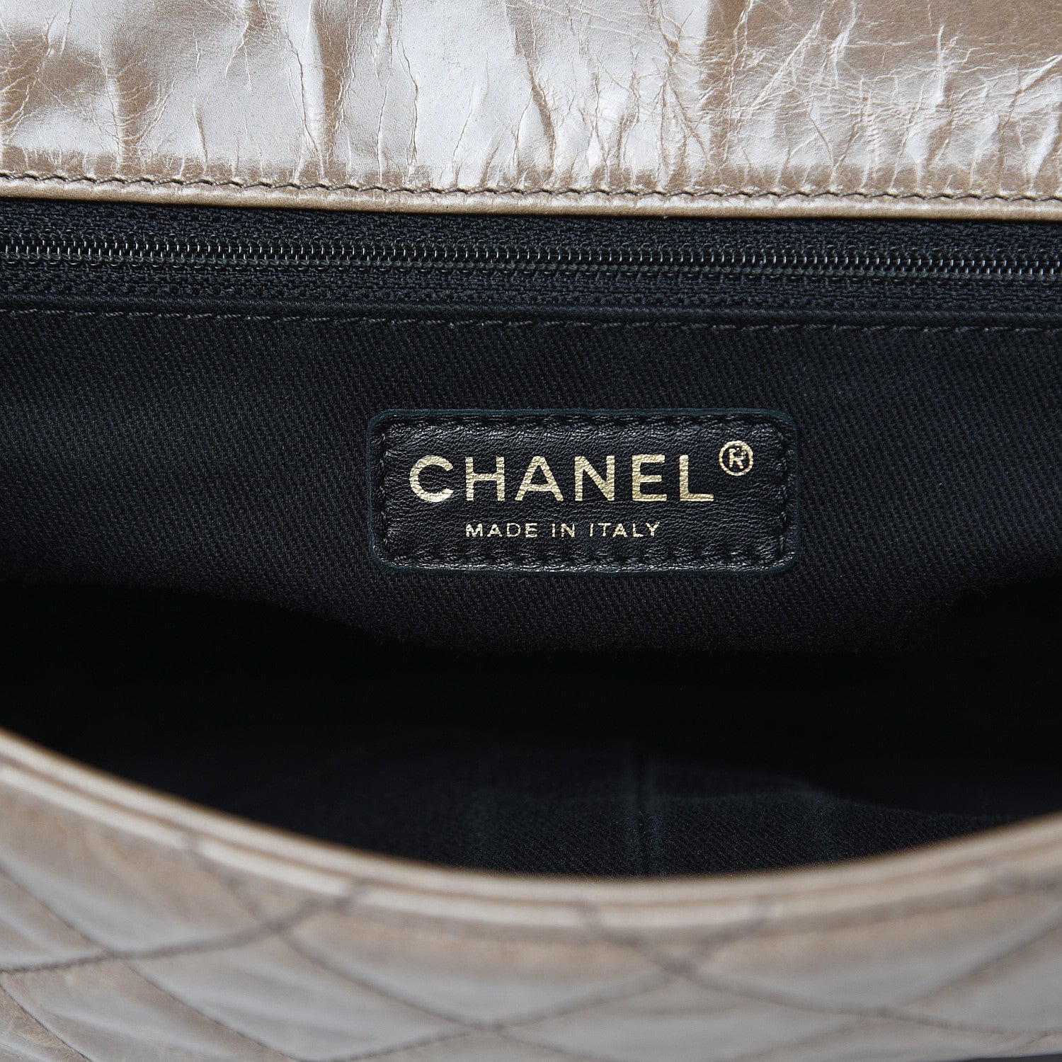 Chanel Glazed Calfskin Castle Rock Medium Flap Dark Beige 5 of 17