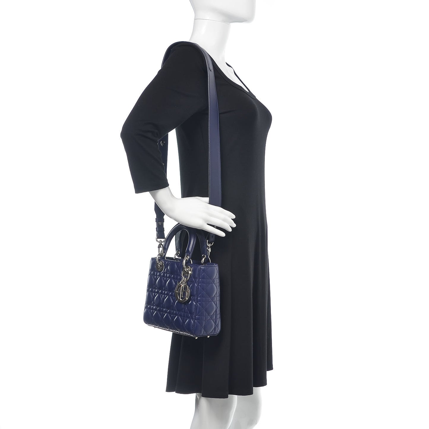 Lambskin Cannage Small Lucky Badges My Lady Dior Navy