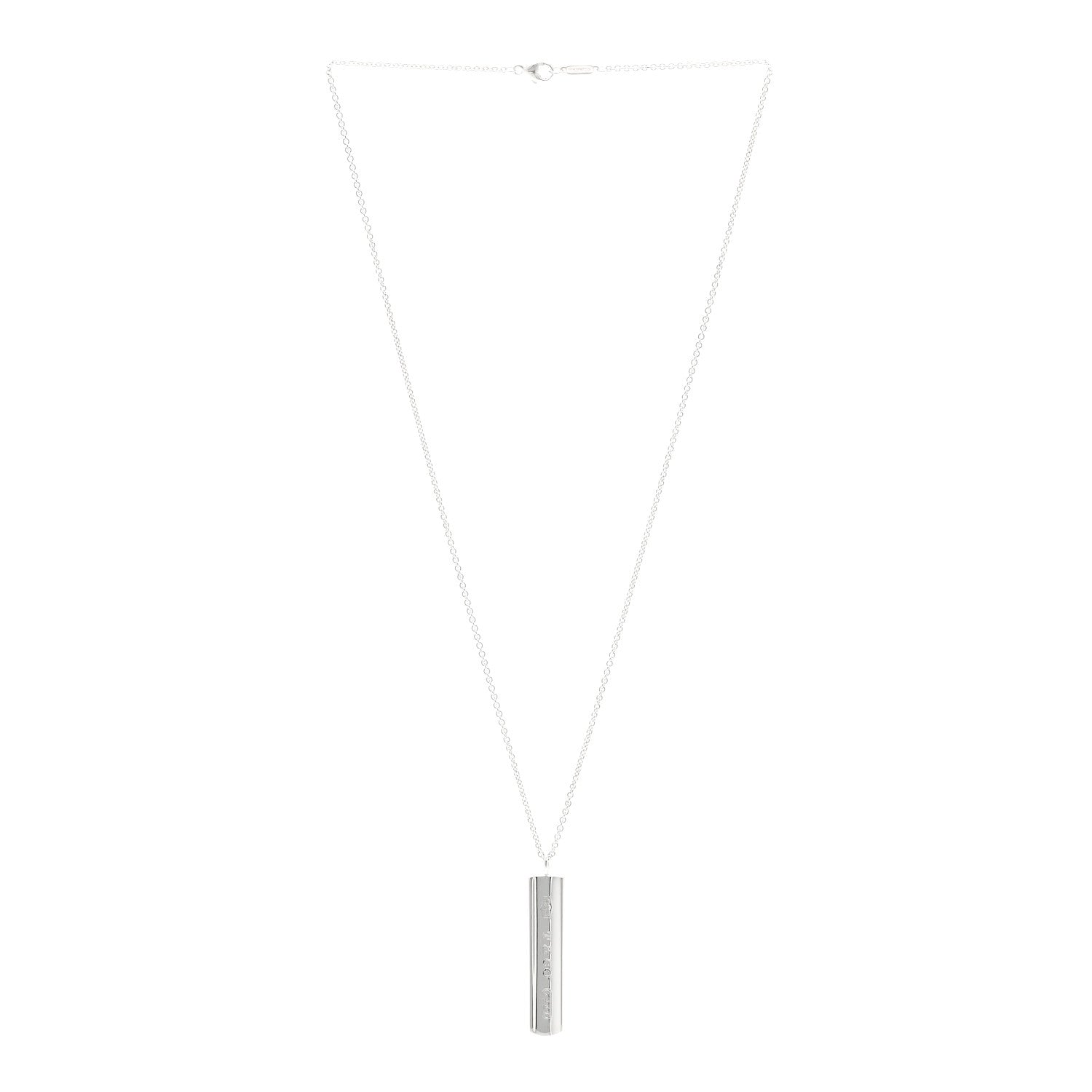 Tiffany Sterling Silver 1837 Bar Pendant Necklace 3 of 6