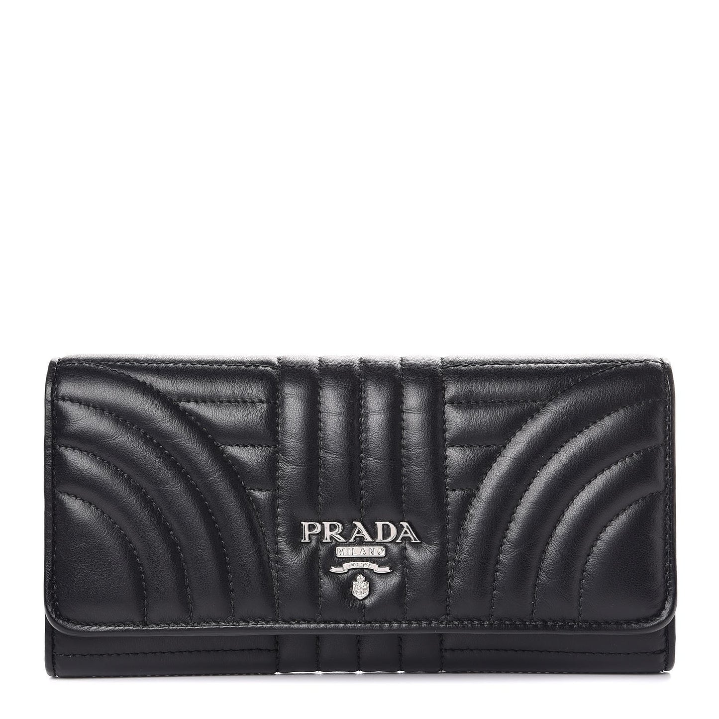 Soft Calfskin Diagramme Continental Wallet Black