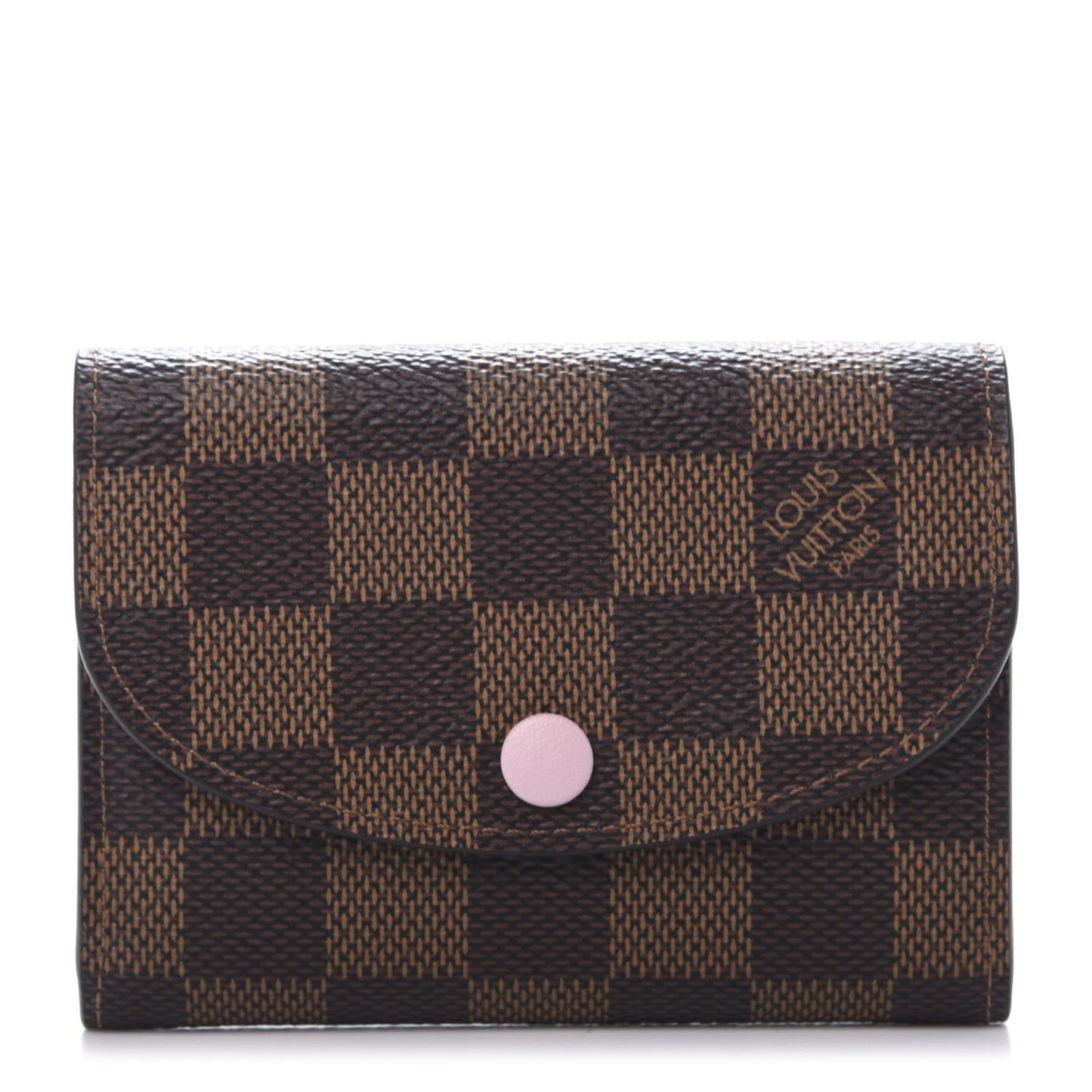 Damier Ebene Rosalie Coin Purse Rose Ballerine
